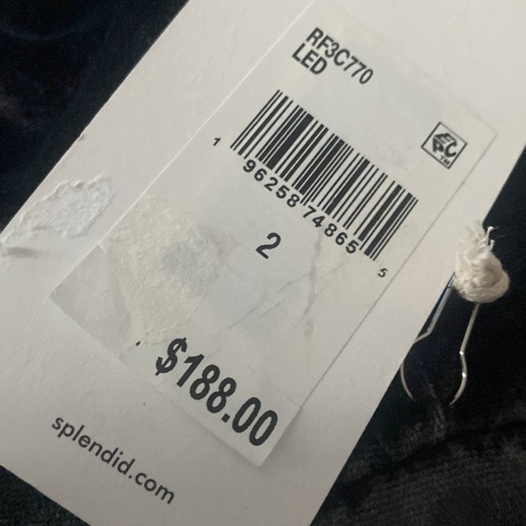 Splendid Black Wide Leg Velvet Pants NWT - Picture 4 of 6